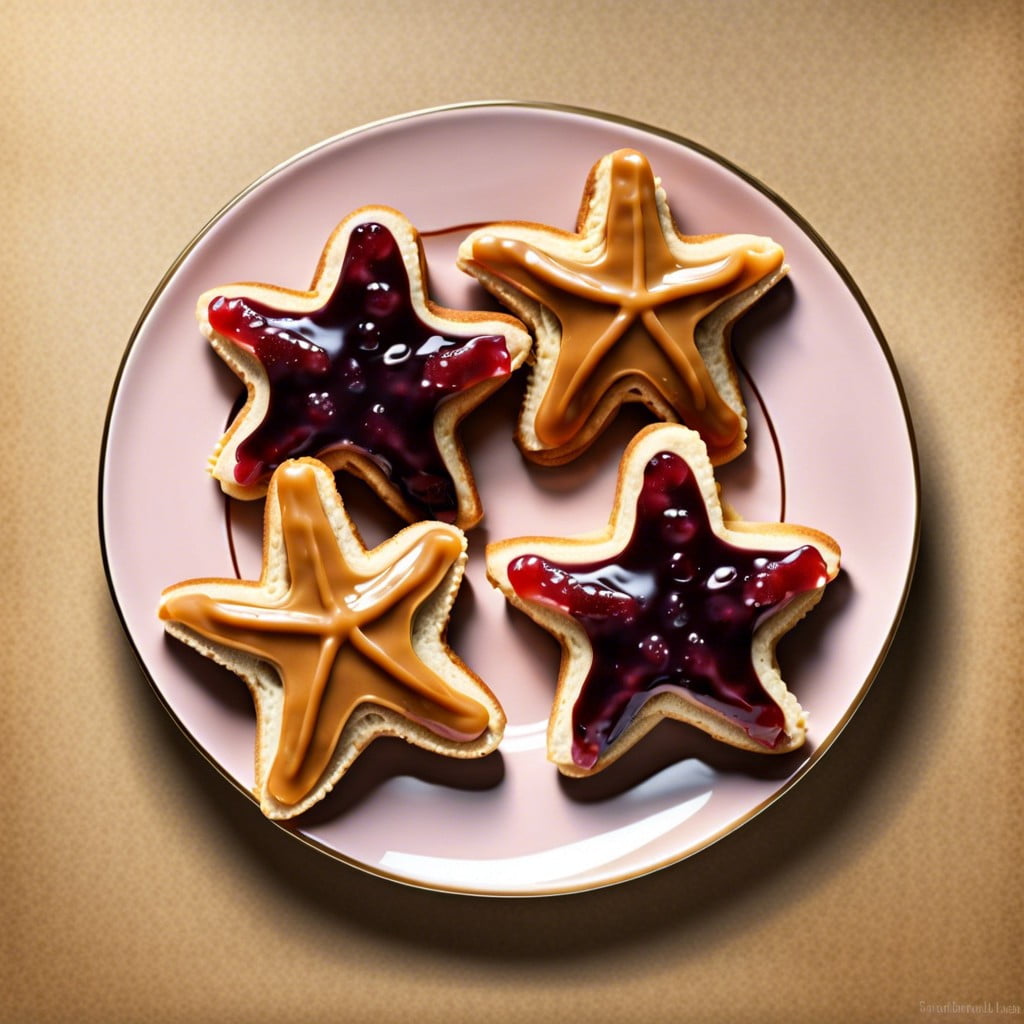 starfish shaped peanut butter and jelly