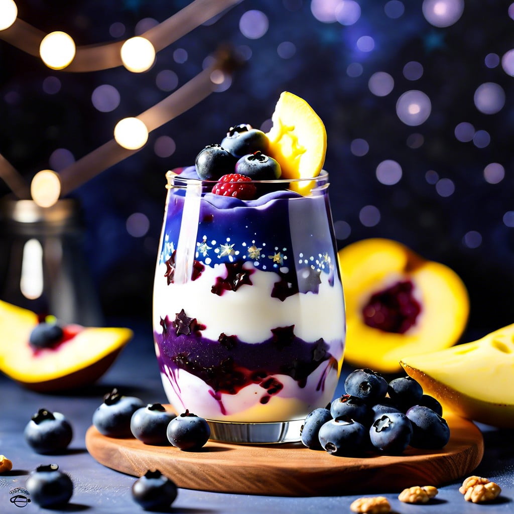 starry night blueberry yogurt parfait