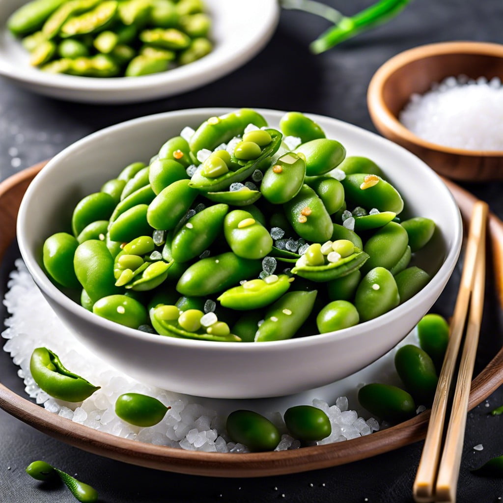 steamed edamame with sea salt