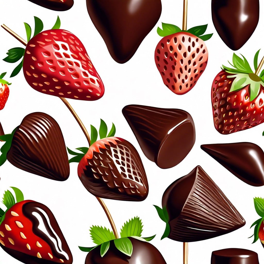 strawberries dipped in dark chocolate