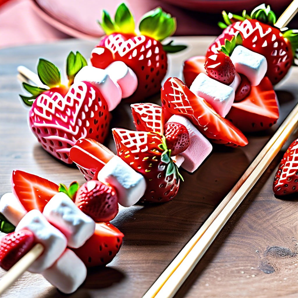strawberry and marshmallow kabobs