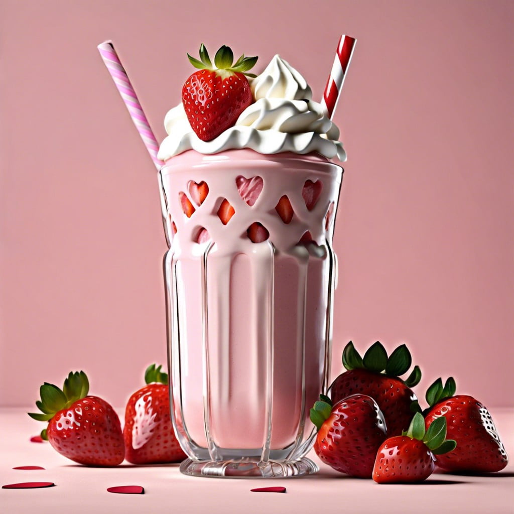 strawberry milkshake with whipped cream