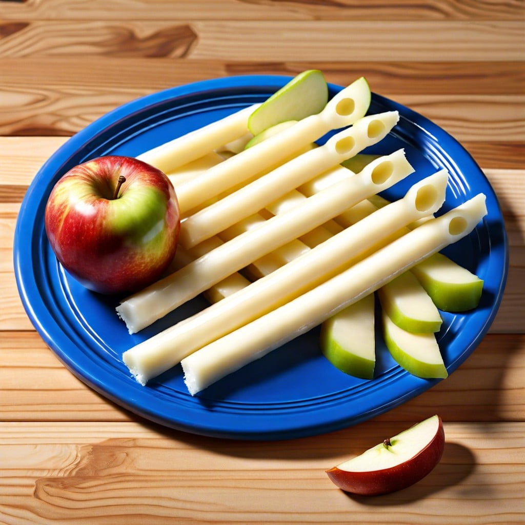 string cheese and apple slices