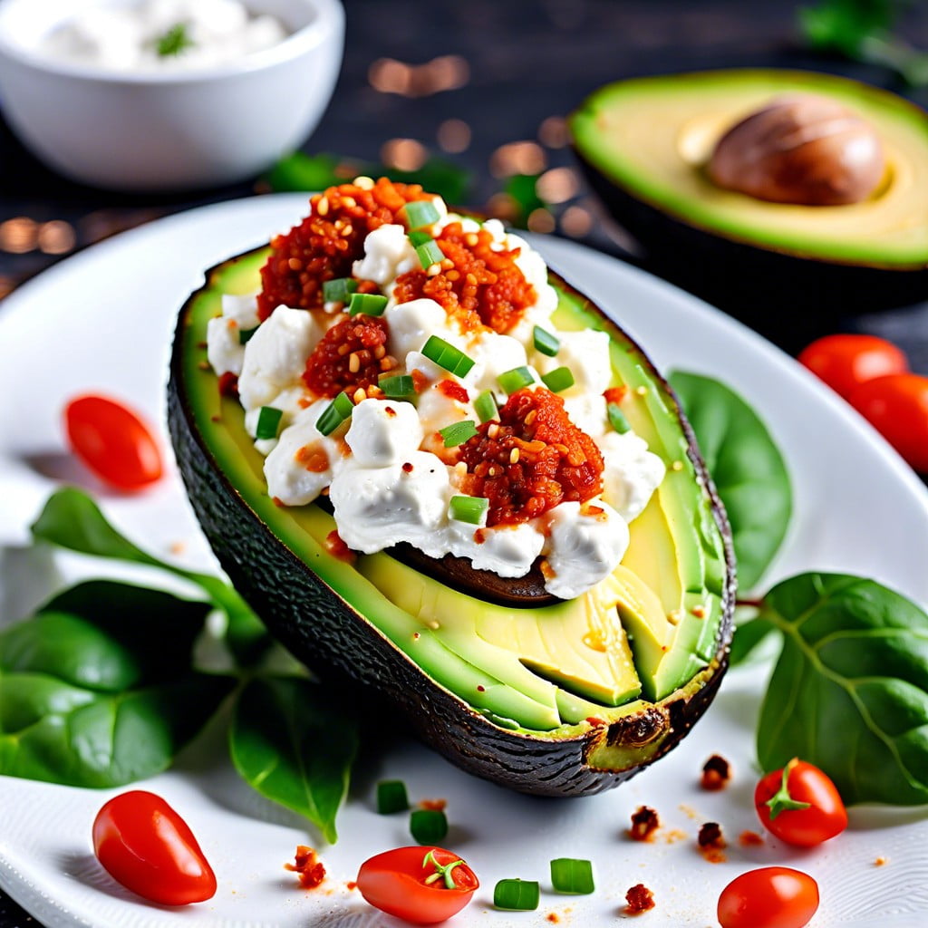 stuffed avocado fill avocado halves with cottage cheese and sprinkle with paprika