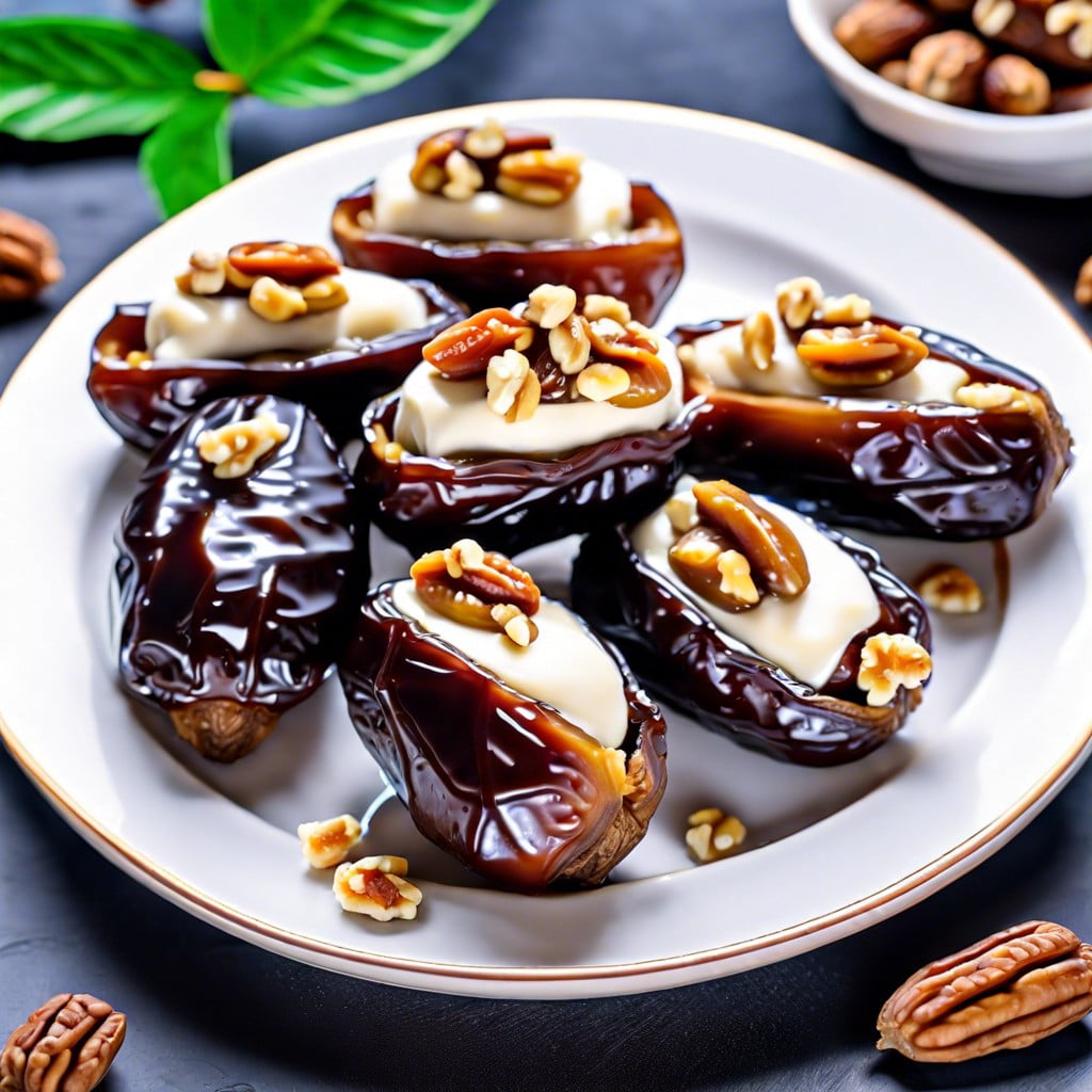 stuffed dates with cream cheese and walnuts