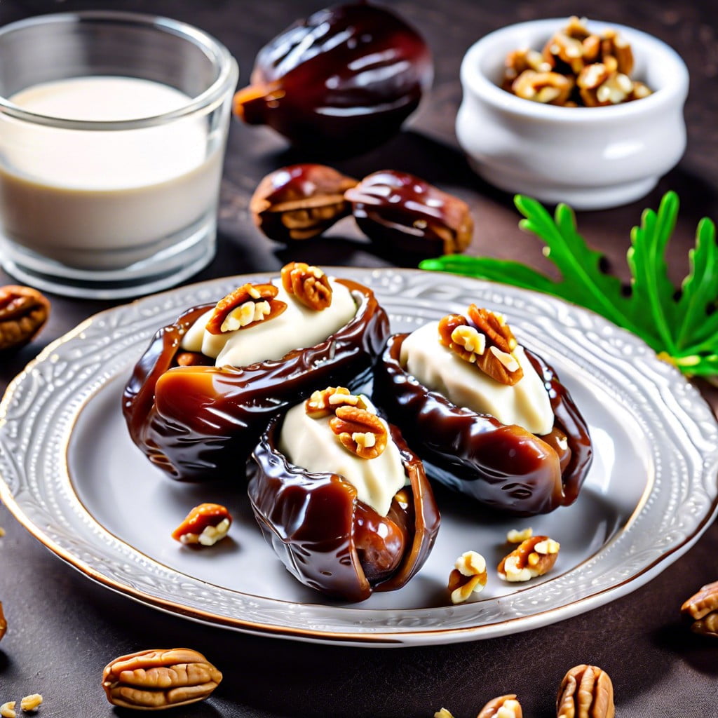 stuffed dates with cream cheese and walnuts
