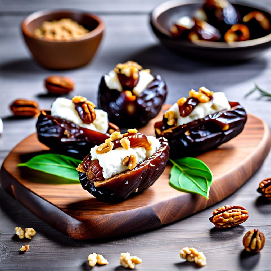 stuffed dates with goat cheese and walnuts