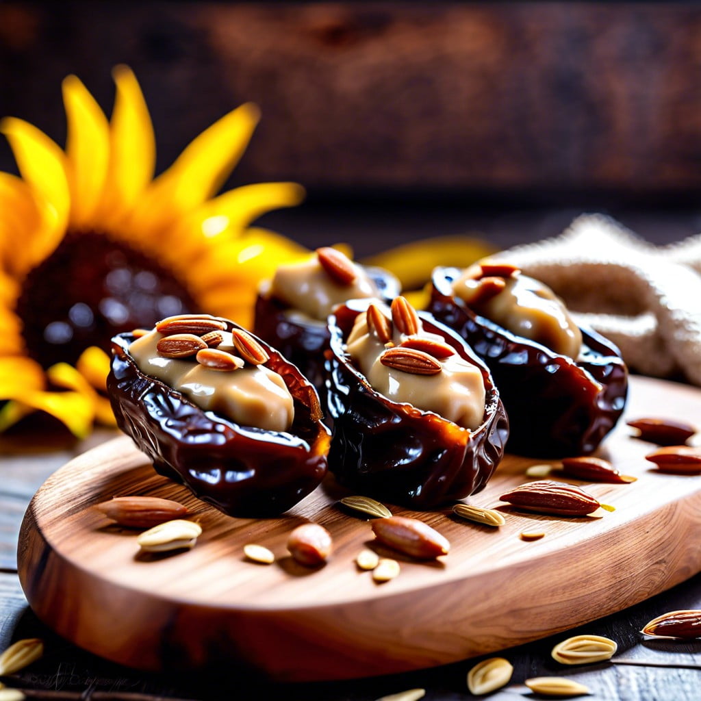 sunflower seed butter stuffed dates