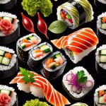 sushi rolls with colorful fillings