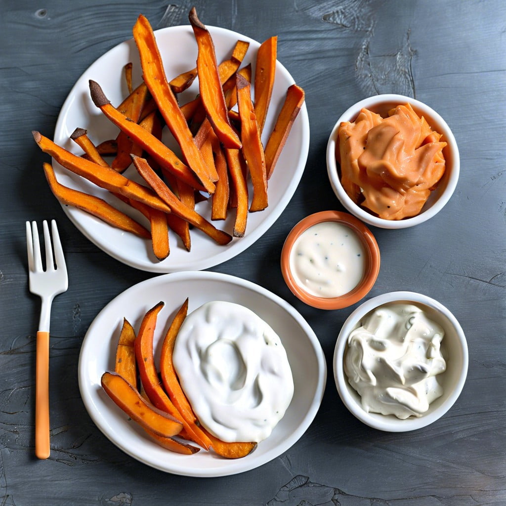 sweet potato fries with yogurt dip