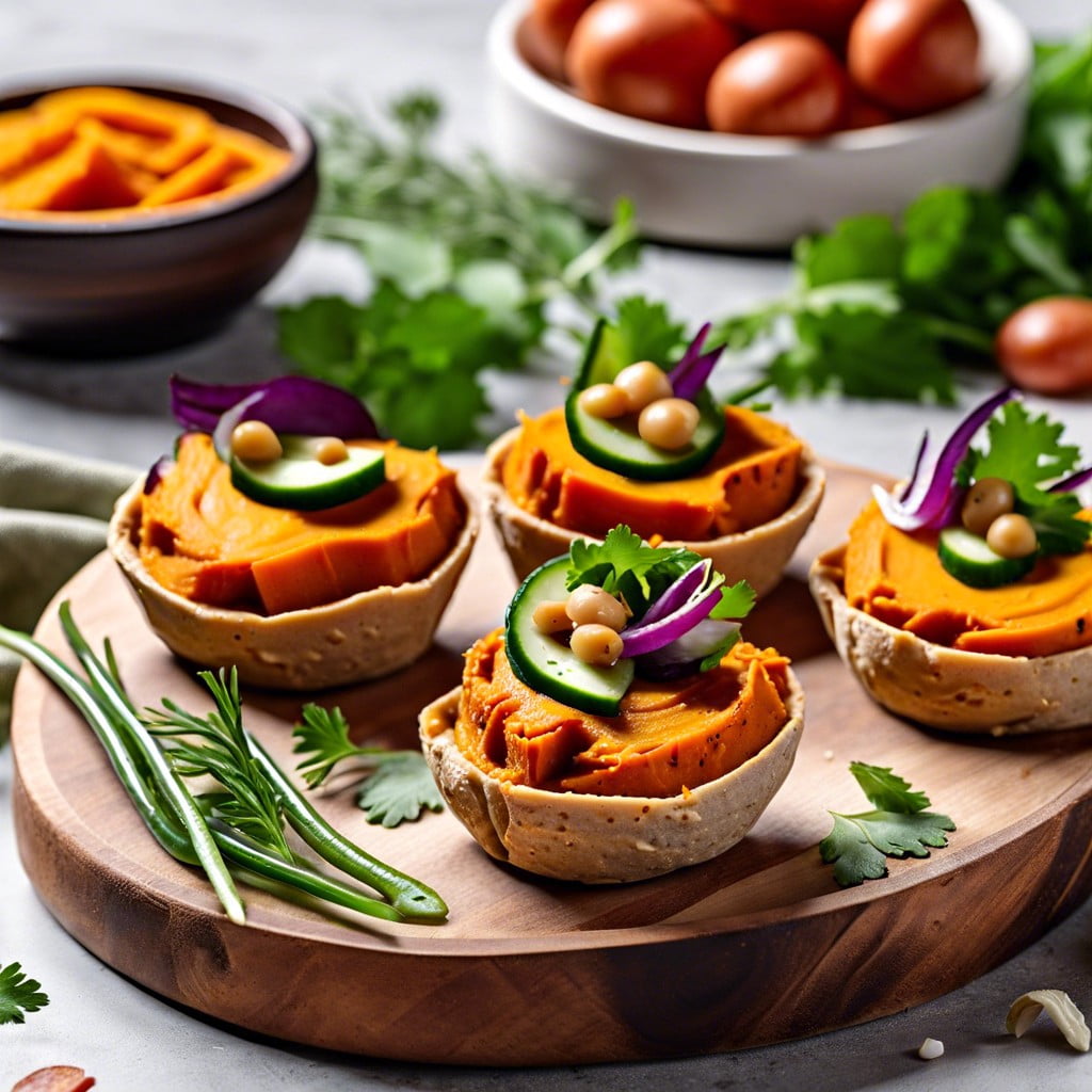 sweet potato hummus cups