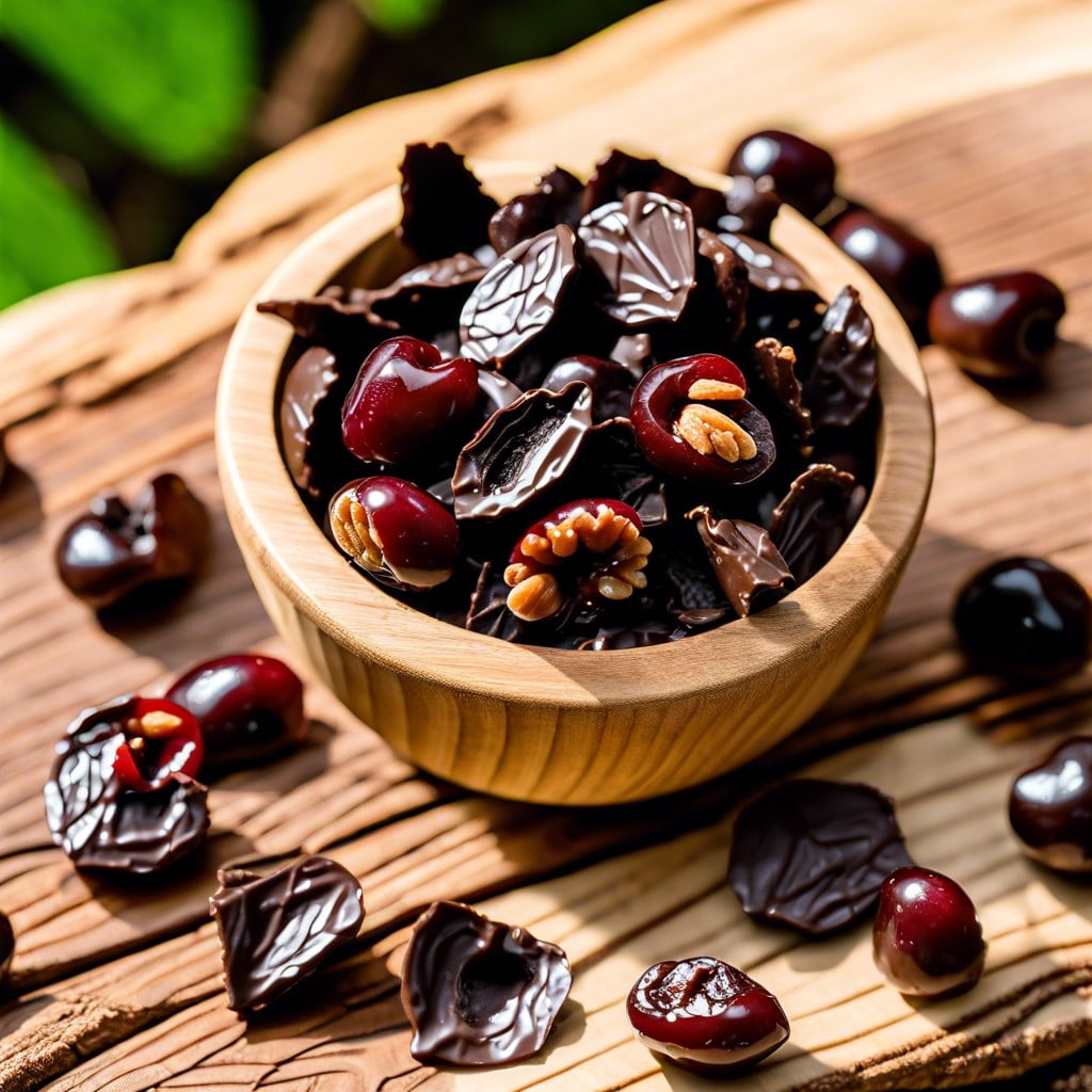 trail mix with dried cherries and dark chocolate