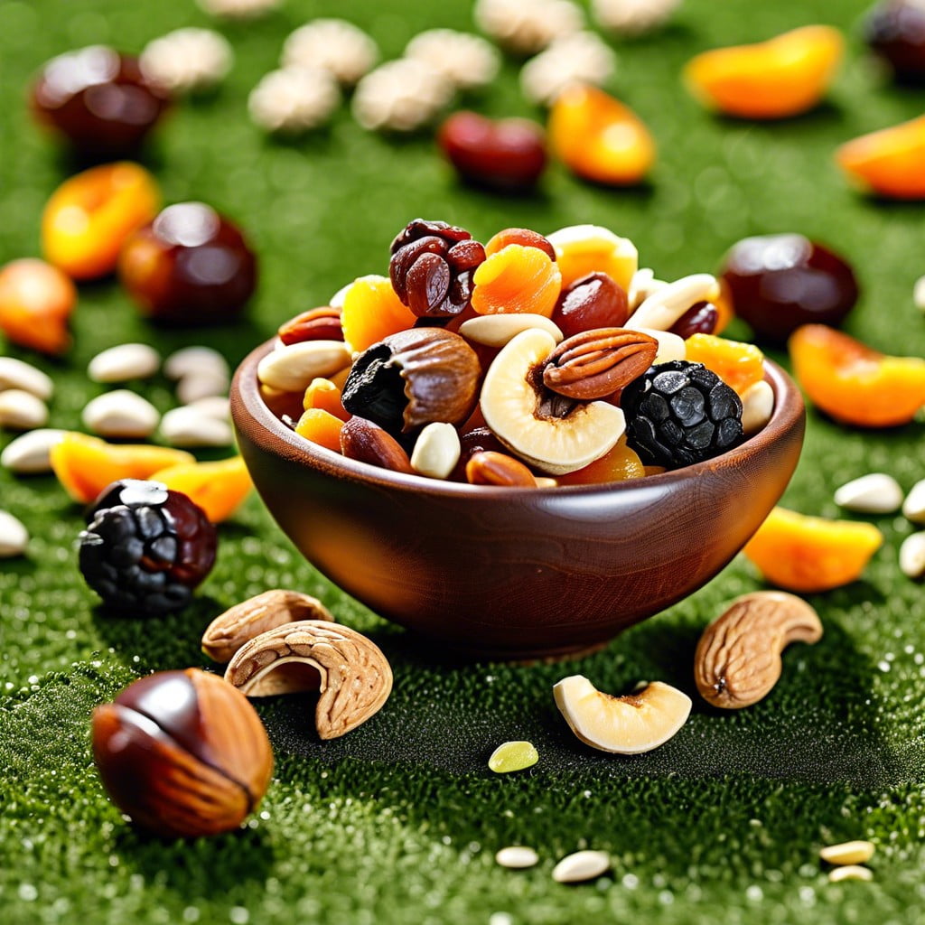 trail mix with nuts and dried fruit