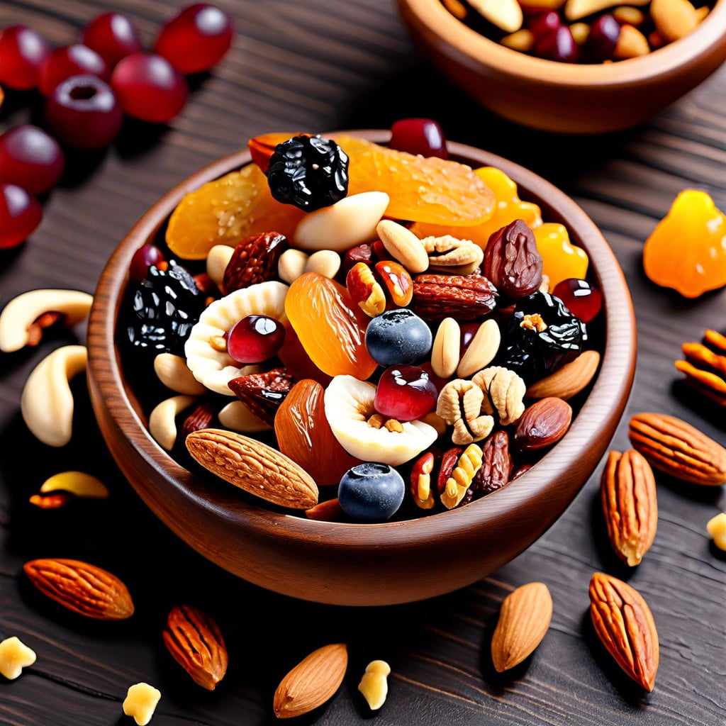 trail mix with nuts and dried fruits