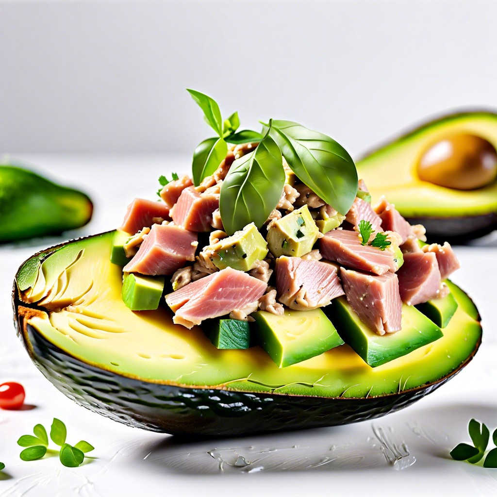 tuna salad stuffed avocados