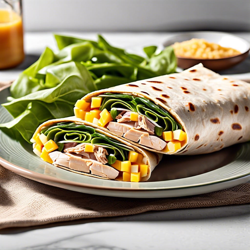 turkey and cheese whole grain wraps
