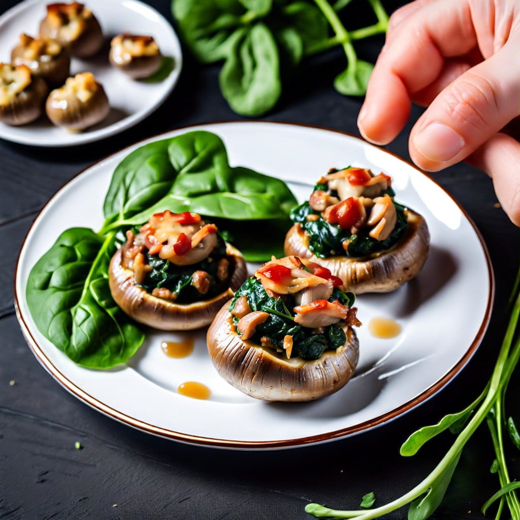 turkey and spinach stuffed mushrooms