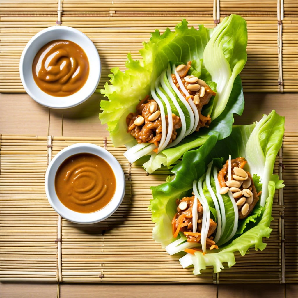 vegan lettuce wraps with peanut sauce