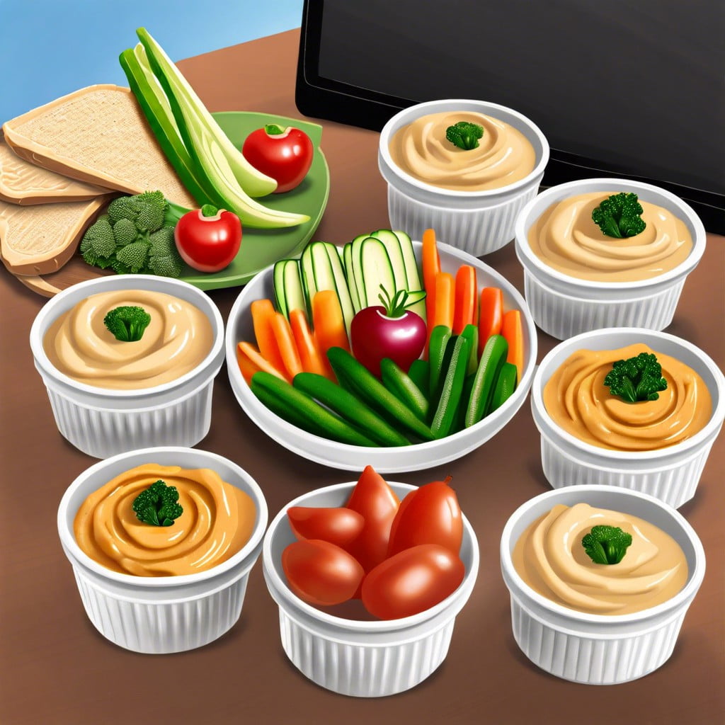 veggie cups with hummus