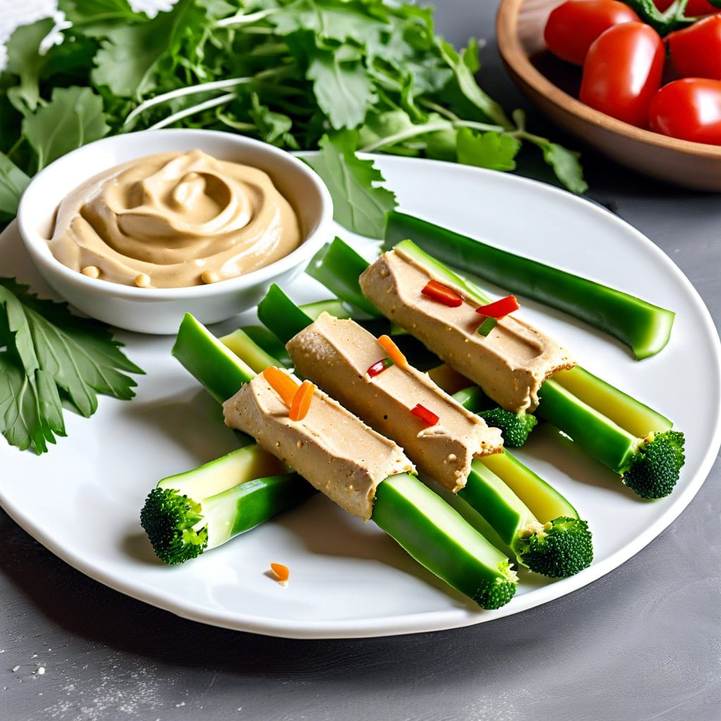 veggie sticks with hummus