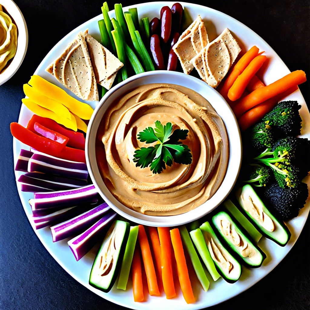 veggie sticks with hummus