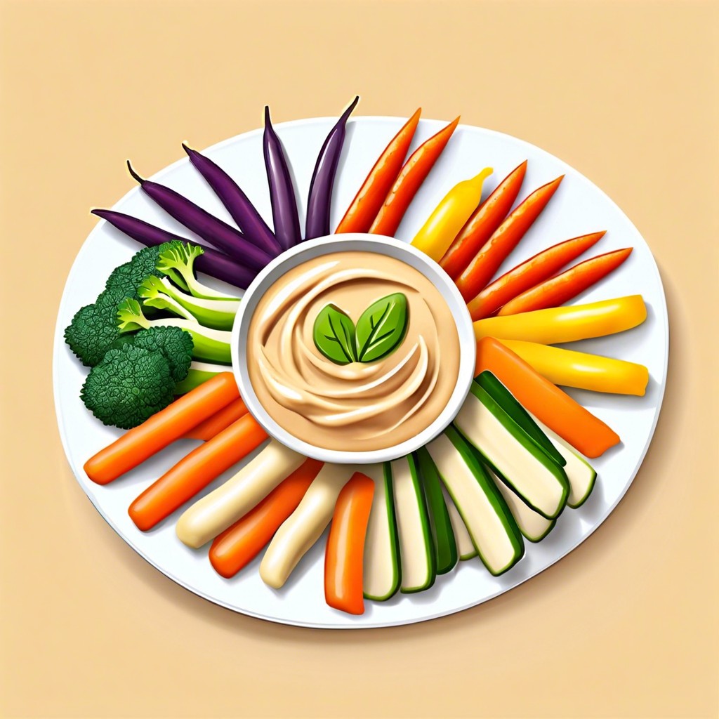 veggie sticks with hummus