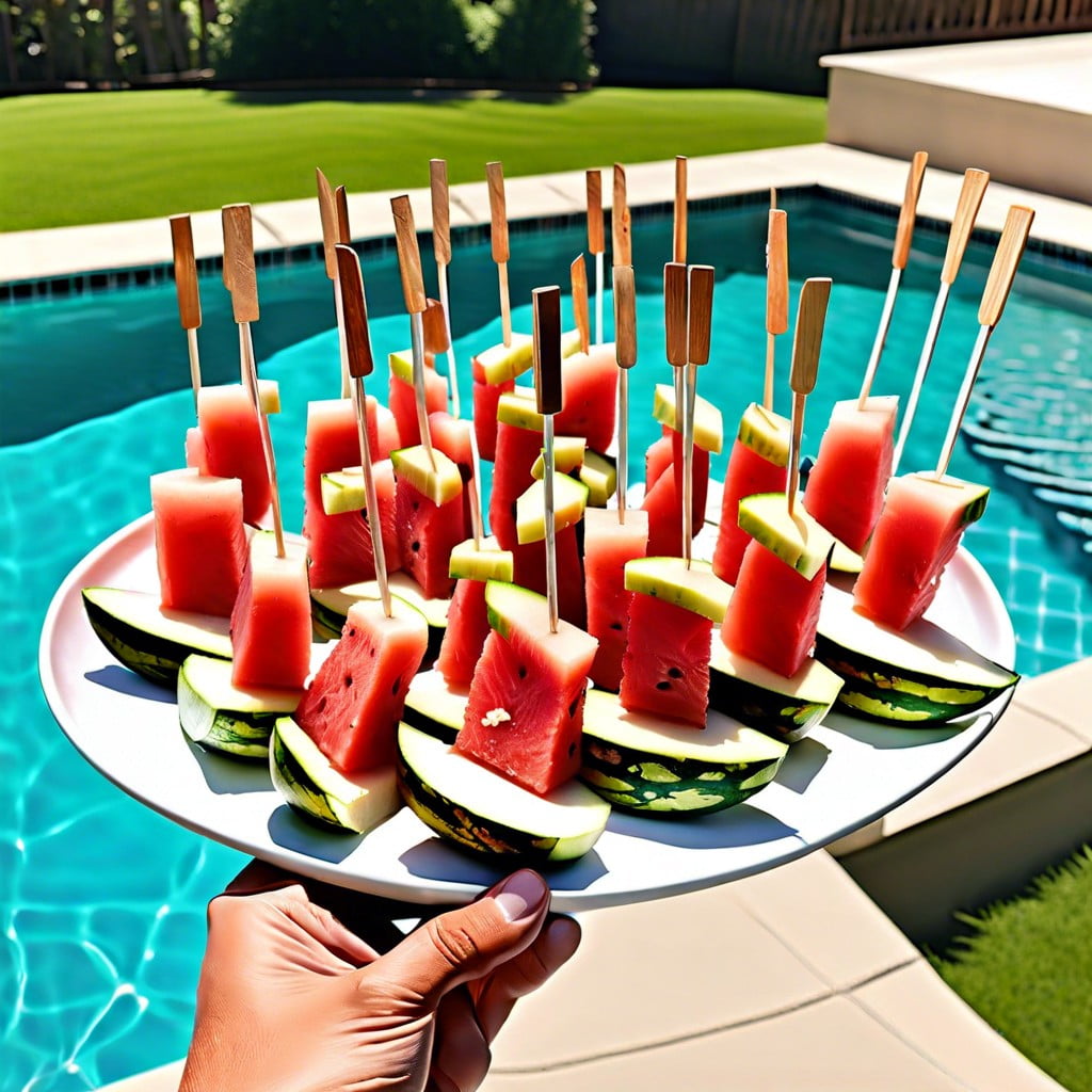 watermelon feta skewers