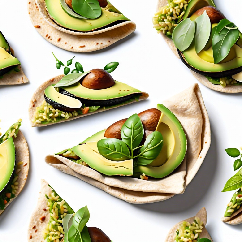 whole grain pita pockets with avocado and sprouts