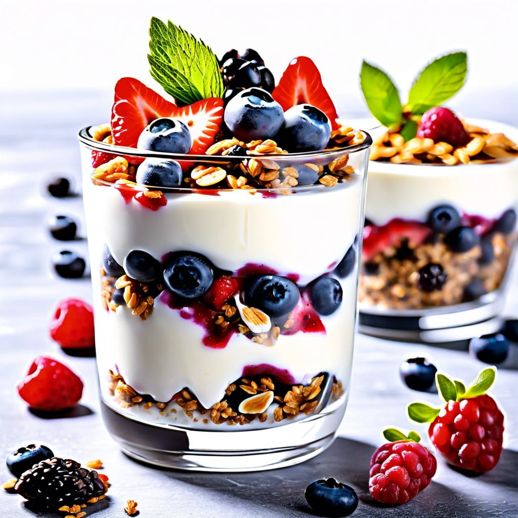 yogurt parfait bar greek yogurt granola and fresh berries