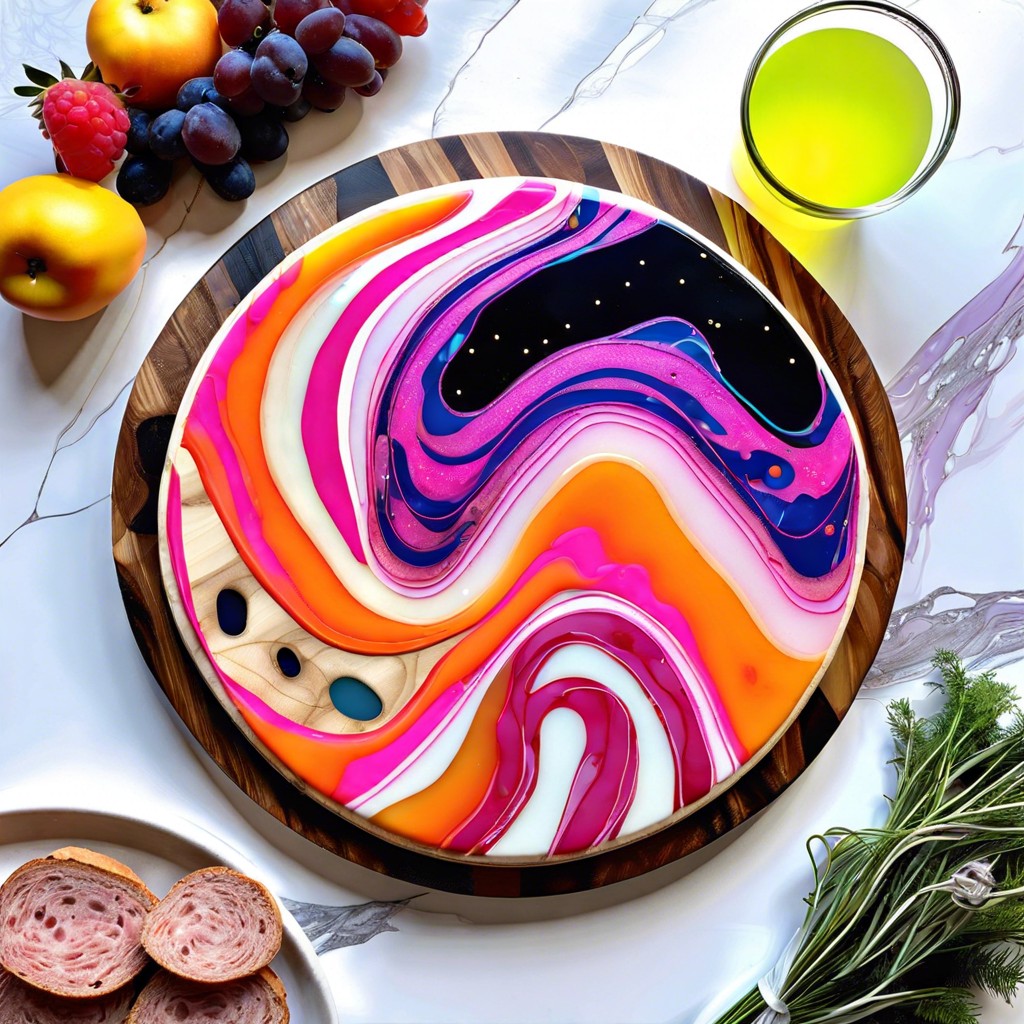 abstract art with swirled neon colors