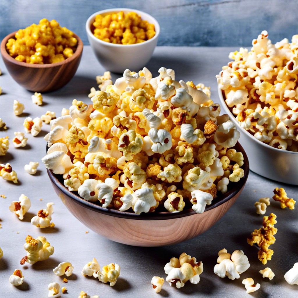 air popped popcorn with a sprinkle of nutritional yeast