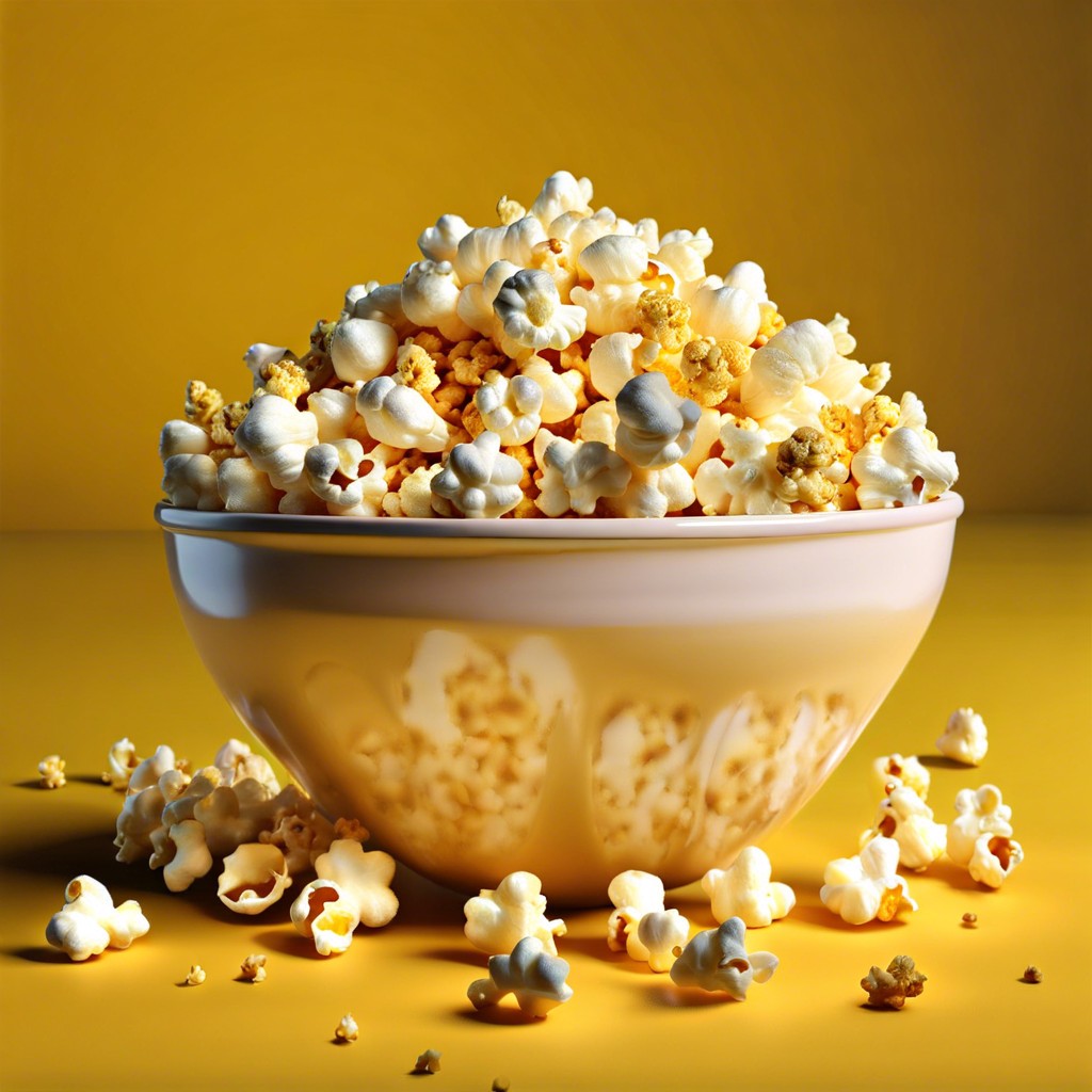 air popped popcorn with nutritional yeast and paprika
