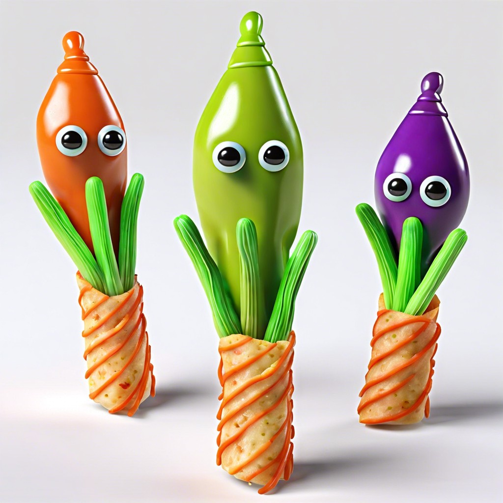 alien antenna veggie sticks celery sticks with carrot antennae