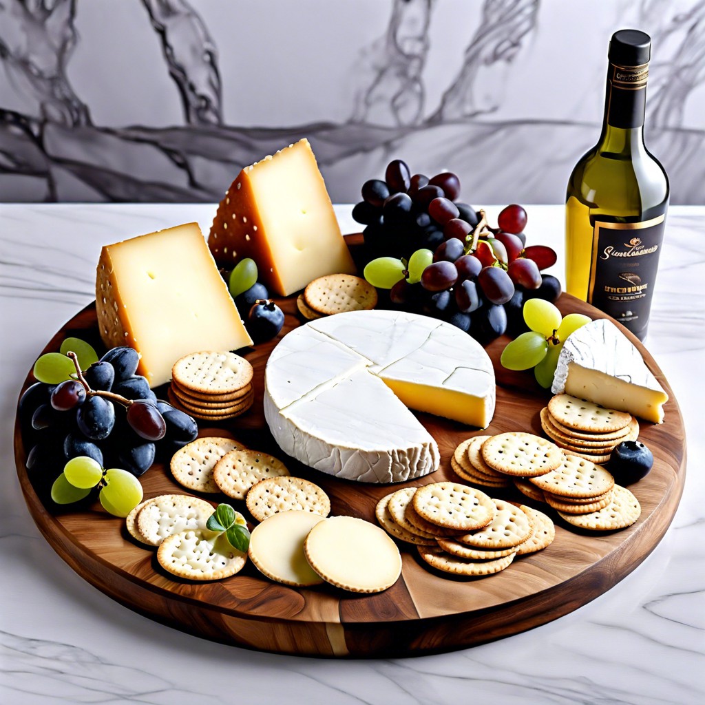 all white cheese and cracker board