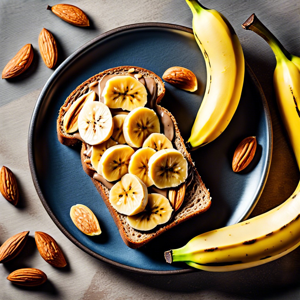 almond butter on whole grain toast