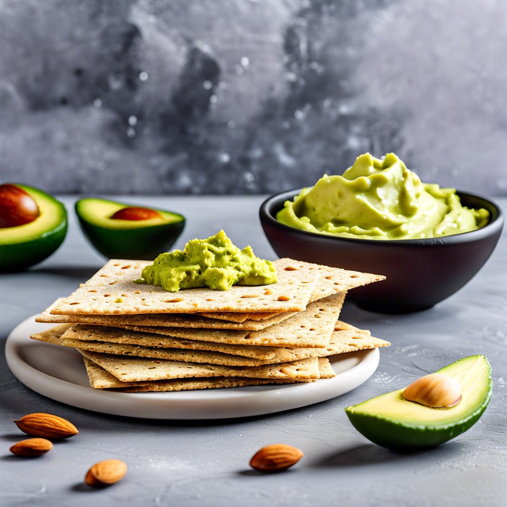 almond flour crackers with guacamole