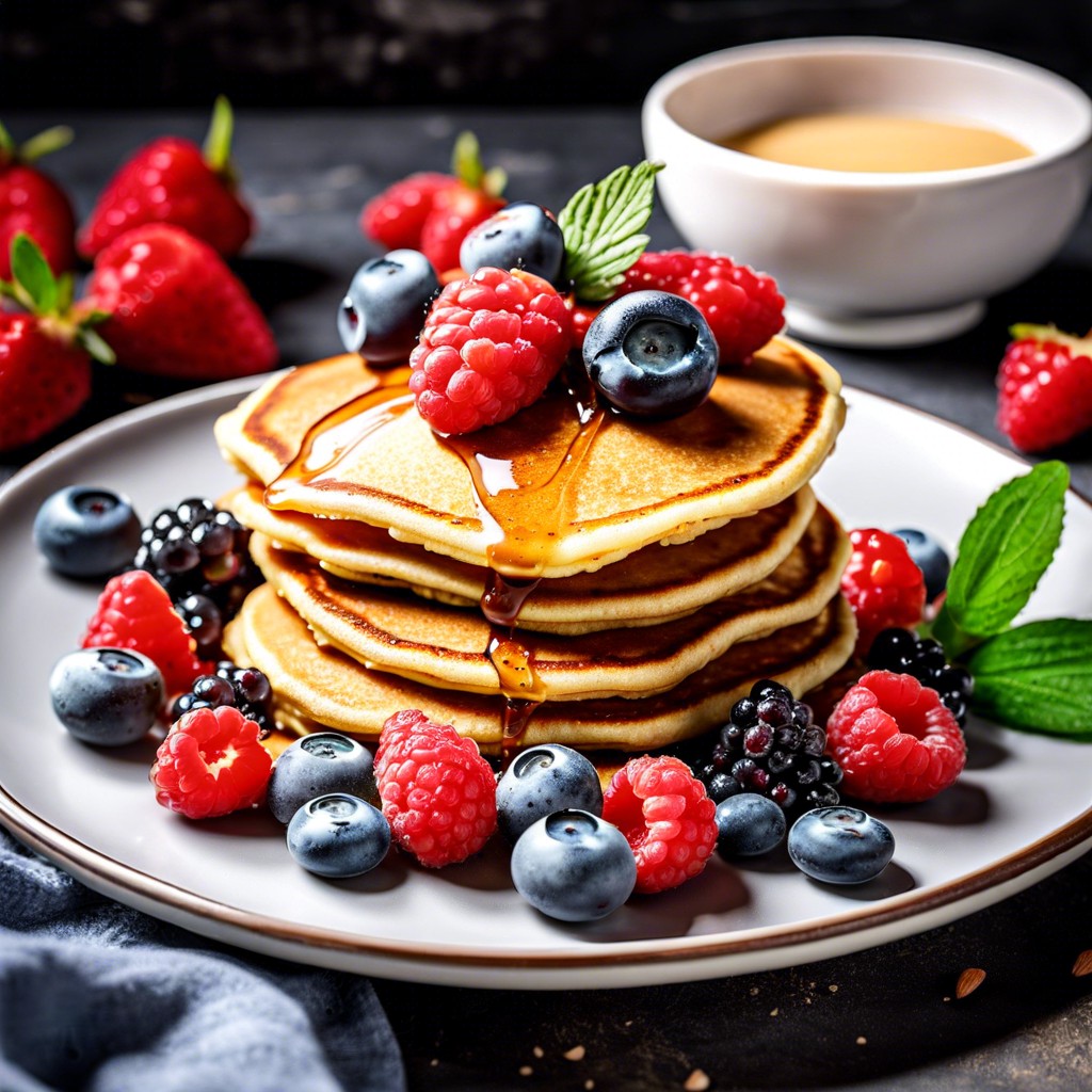 almond flour pancakes with fresh fruit