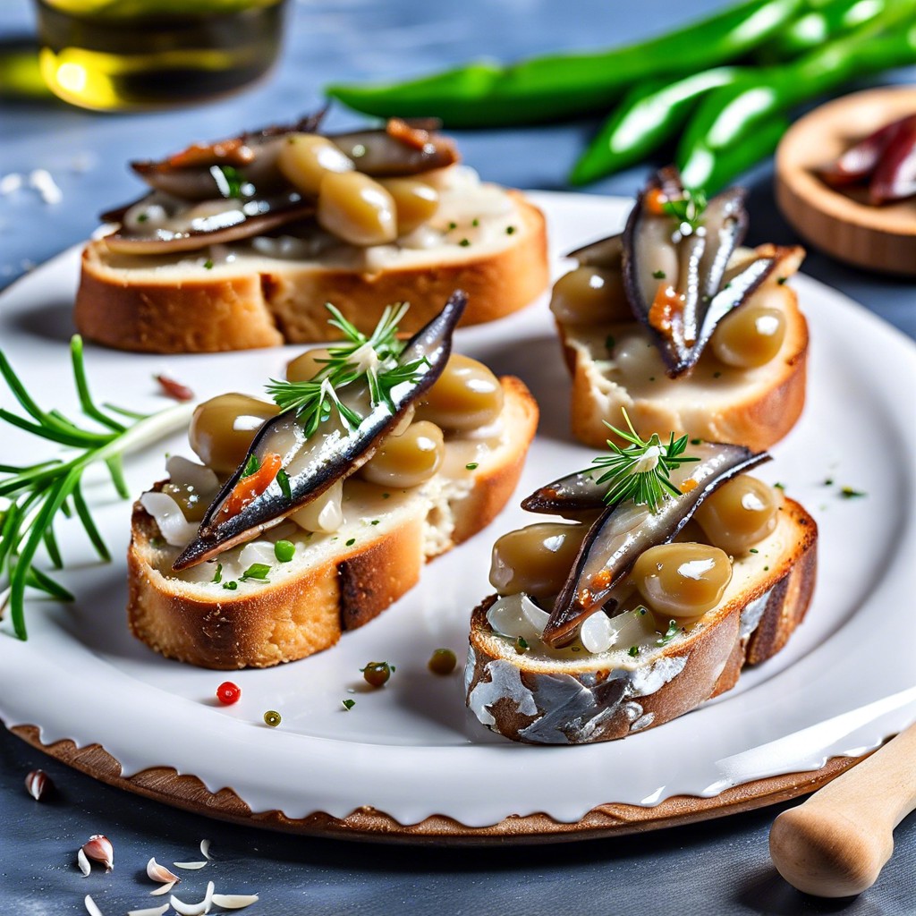 anchovy and garlic crostini