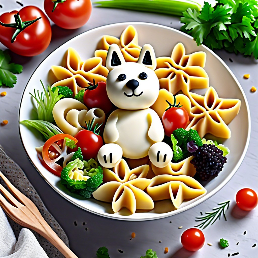 animal pasta salad use pasta in animal shapes tossed with veggies and dressing