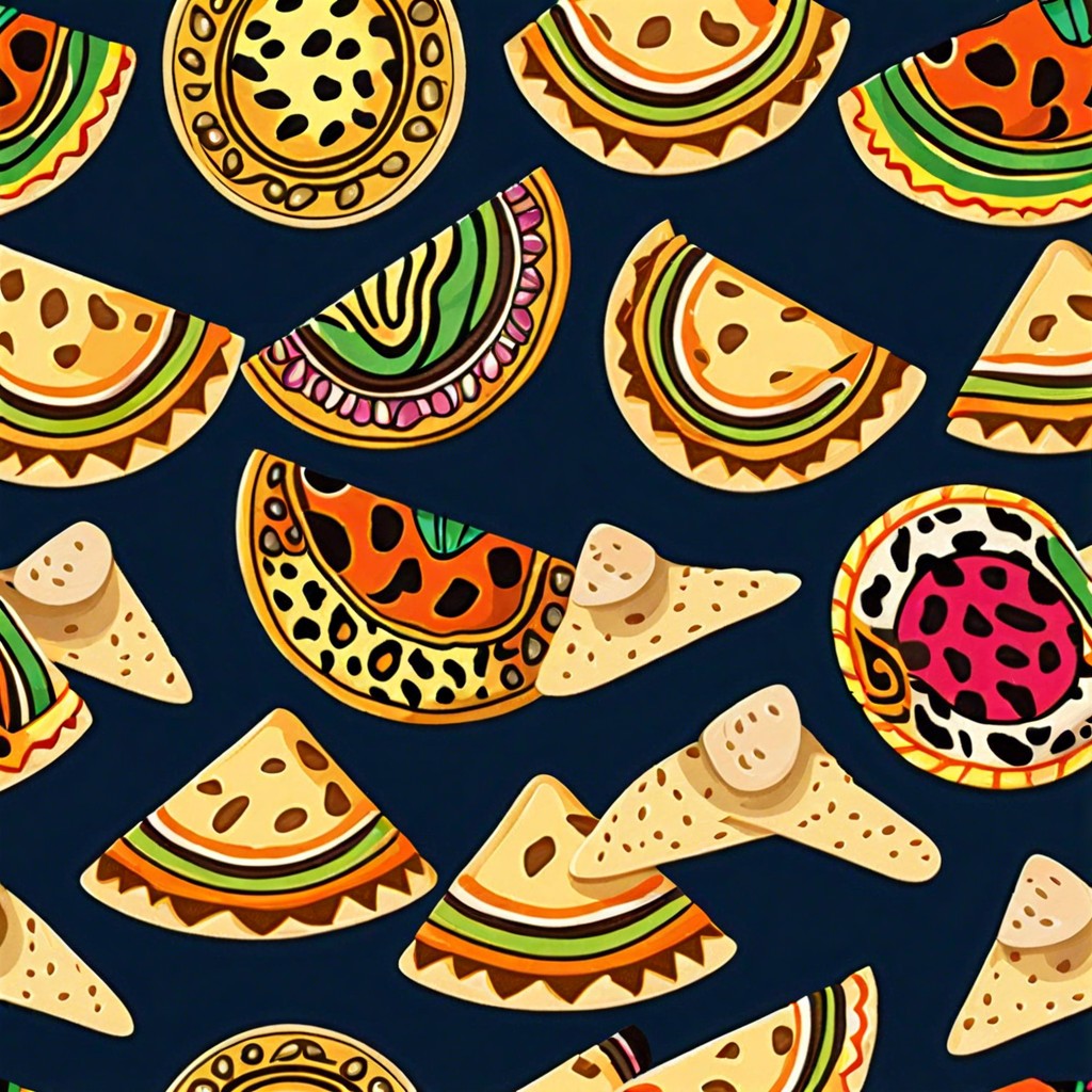 animal print wraps tortillas with various fillings and animal print designs
