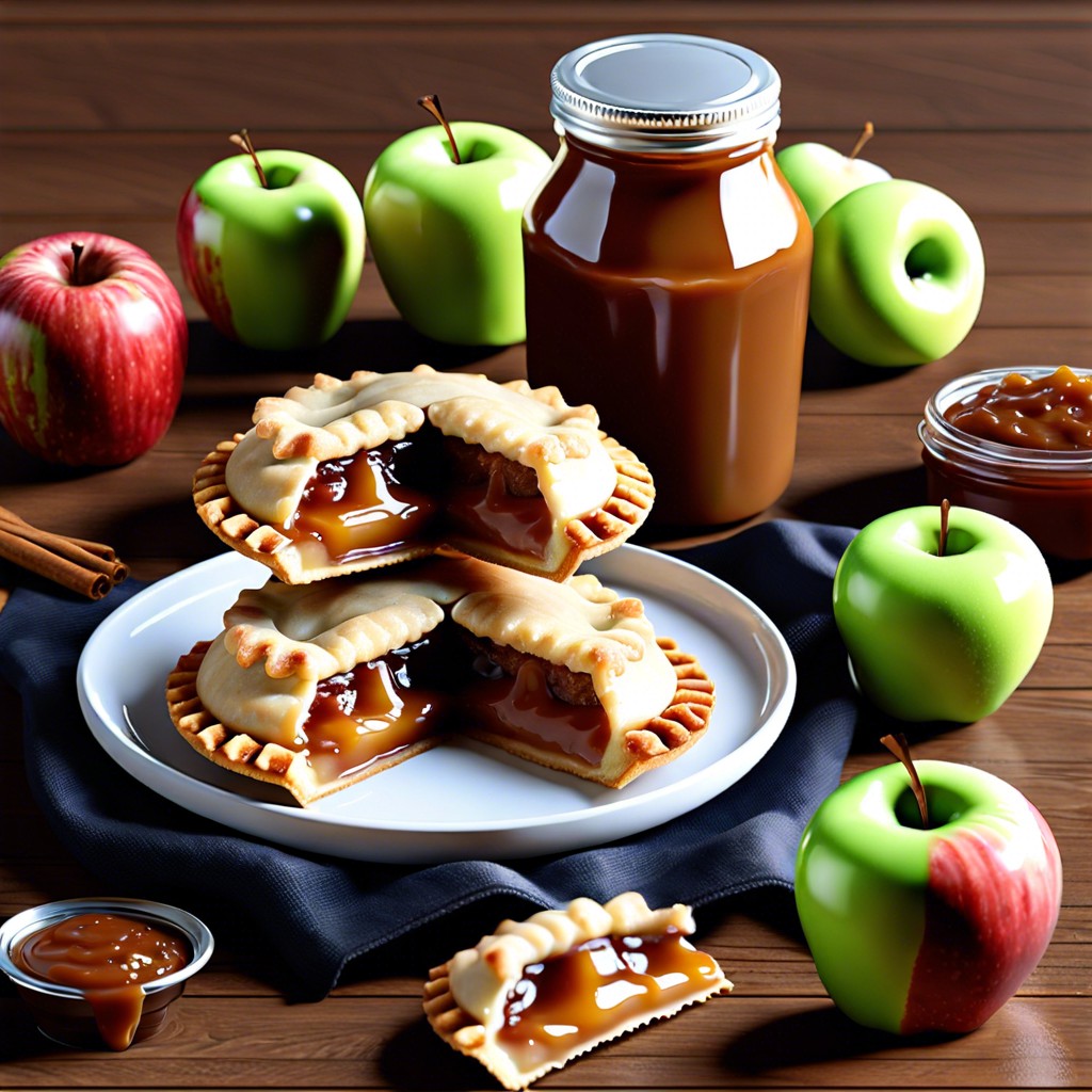 apple pie ritz top with apple butter and a sprinkle of cinnamon