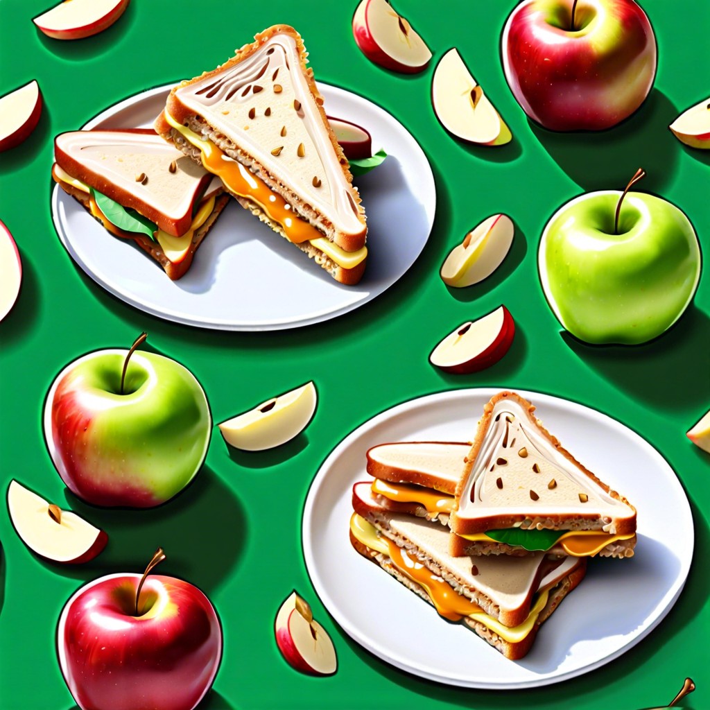 apple slice sandwiches with peanut butter