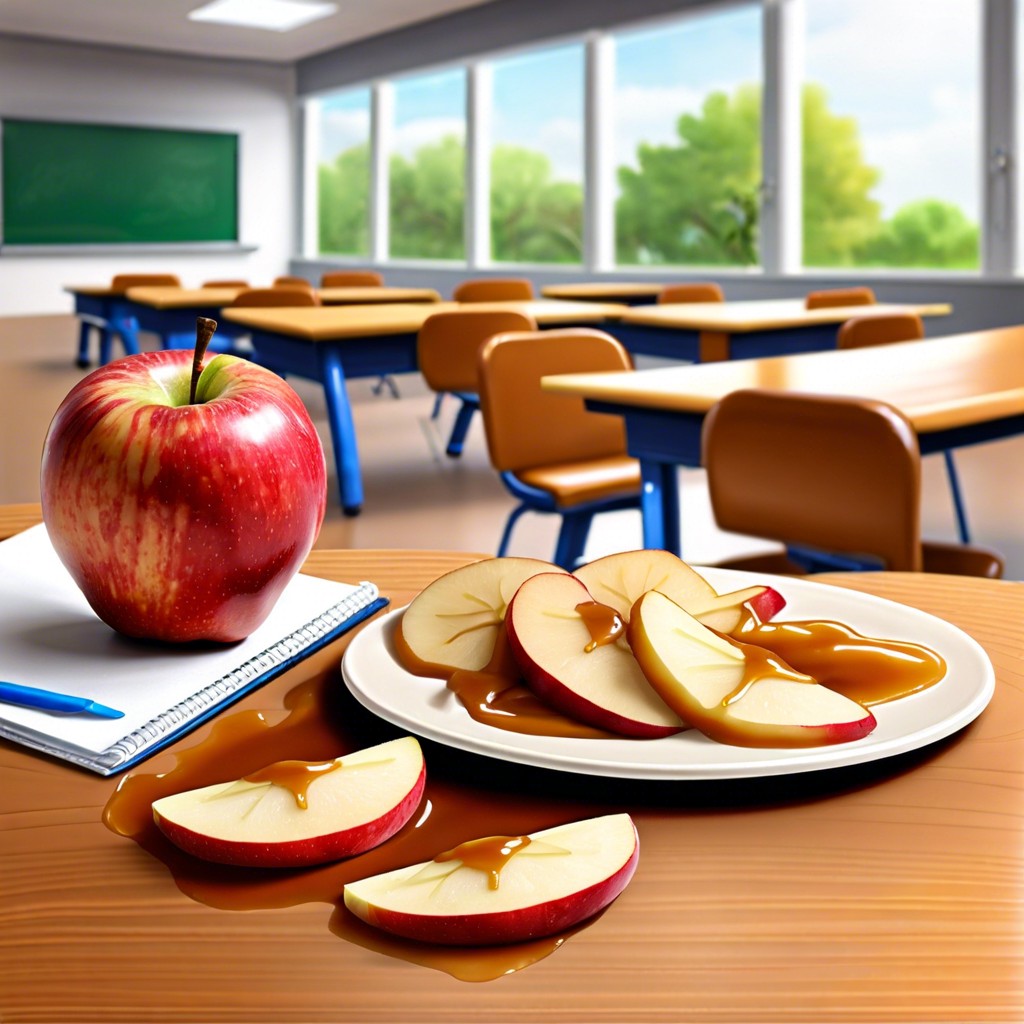 apple slices with caramel dip