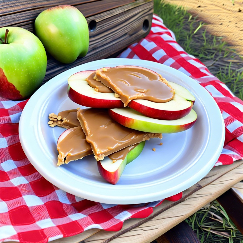 apple slices with peanut butter