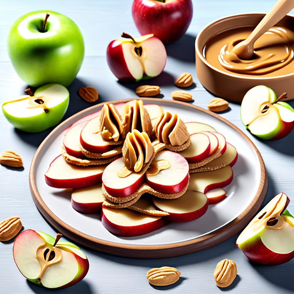 apples slices with peanut butter