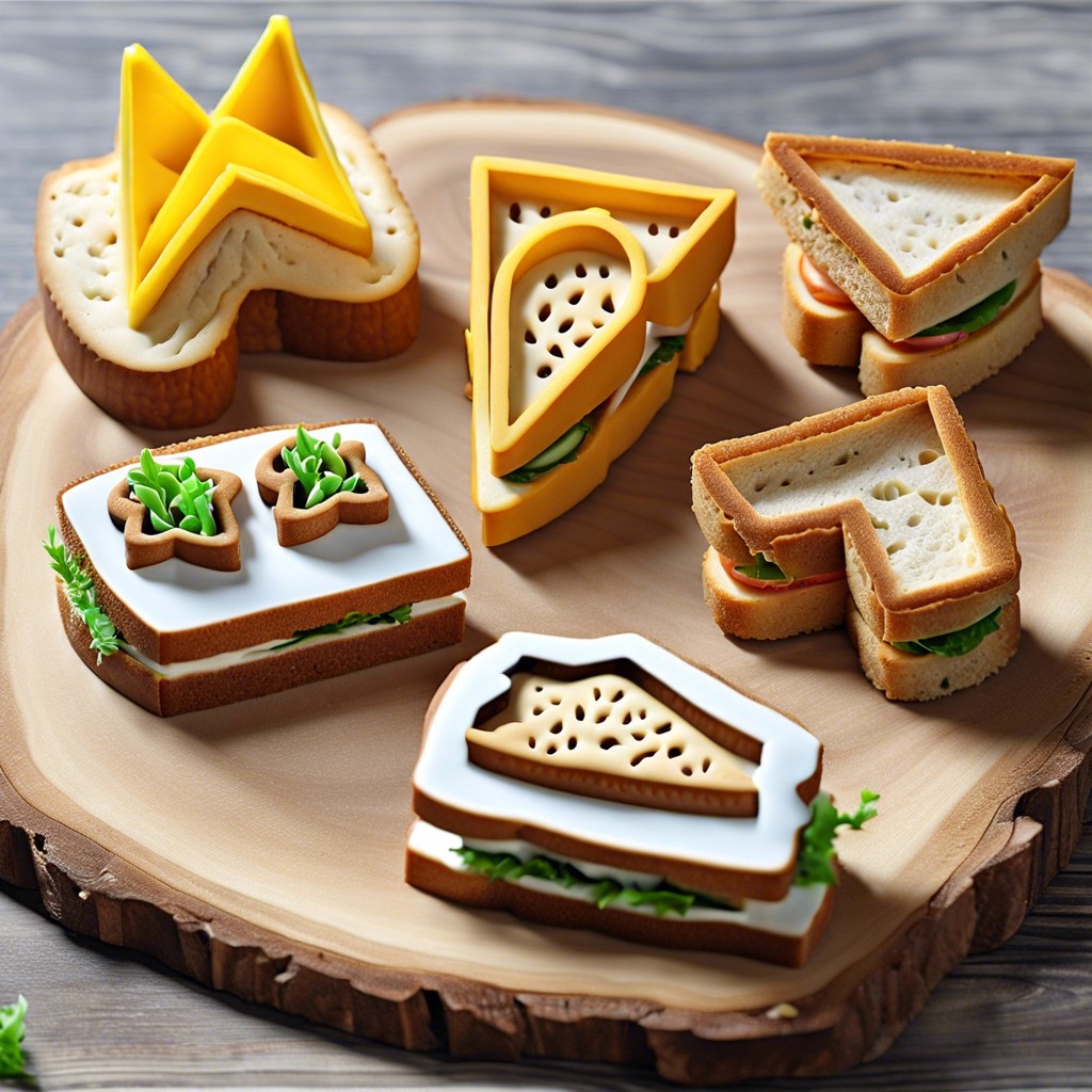 ark sandwiches cut sandwiches into ark shapes using cookie cutters