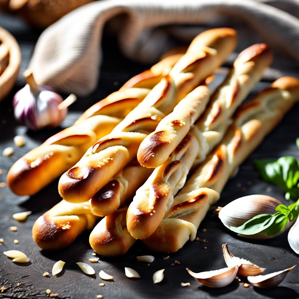 artisan breadsticks with garlic oil