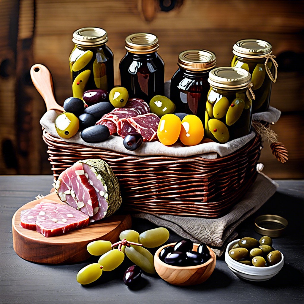 artisan pickles and olives mix