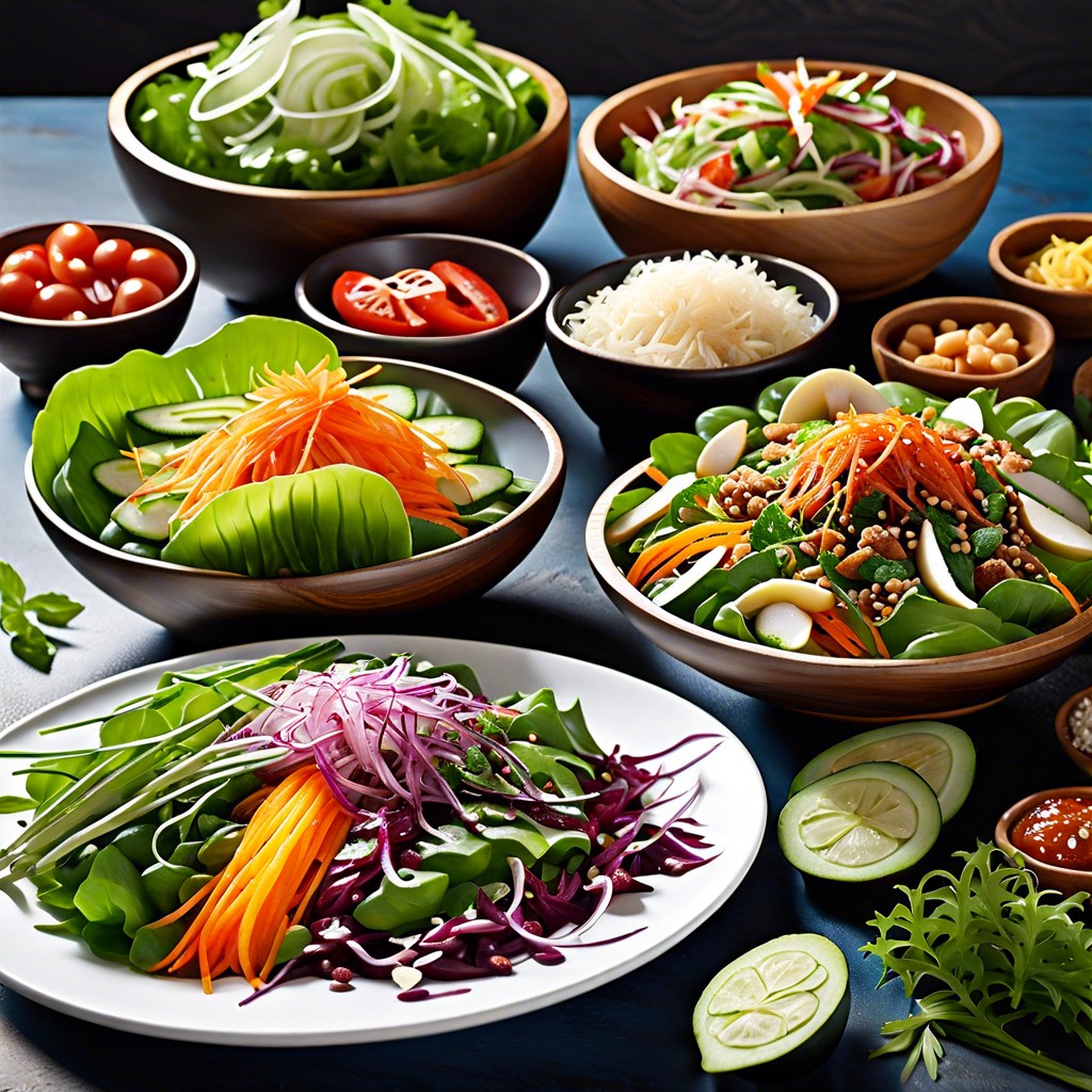 asian inspired salad selection