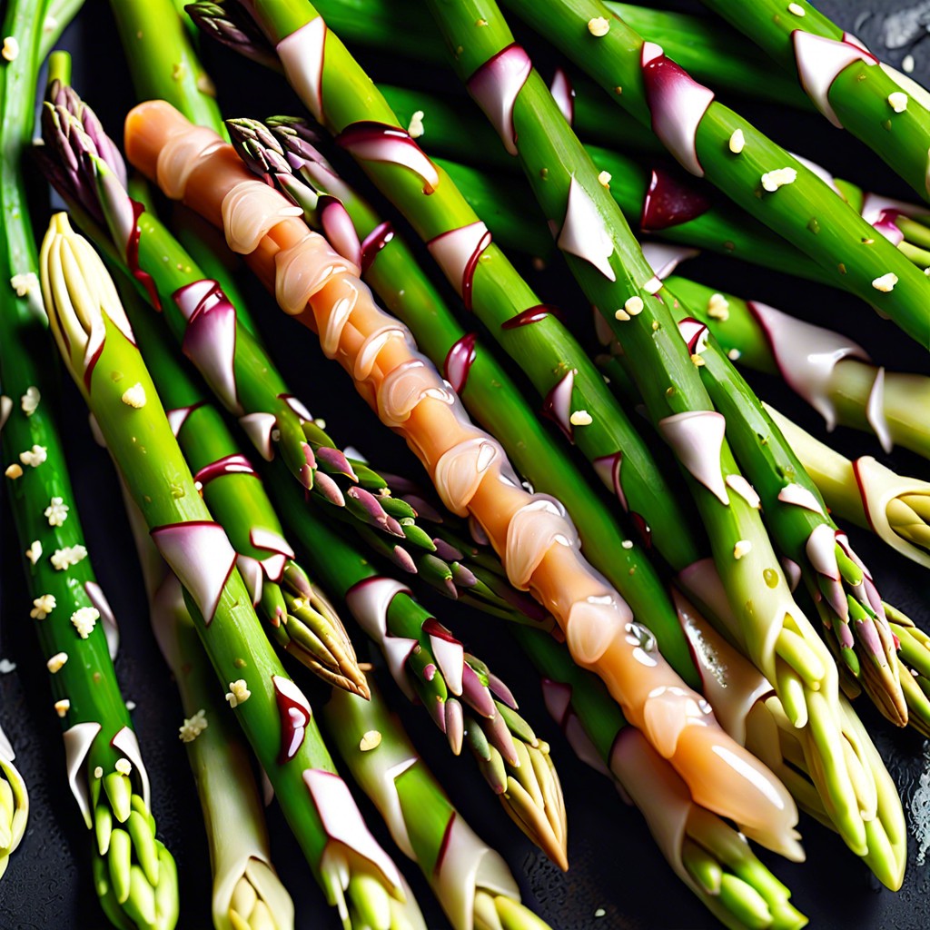 asparagus spears lightly steamed